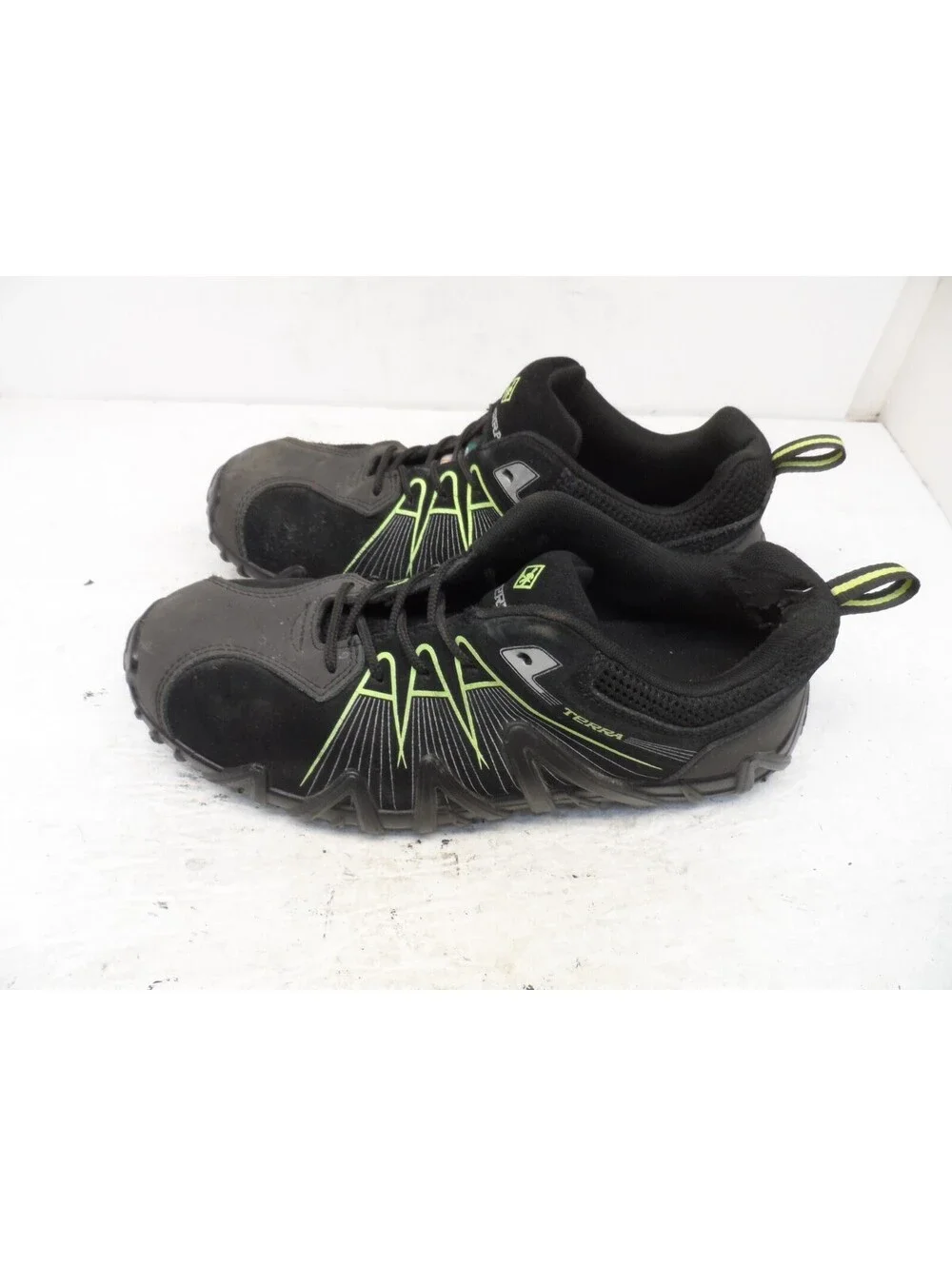 Terra Mens Spider 3.0 Composite Toe Work Shoes Black/Green Size 8M
